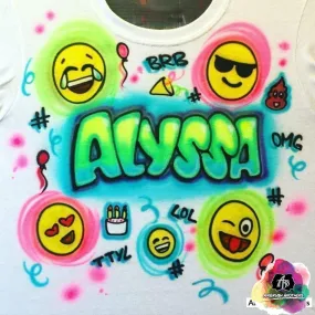 Airbrush Emoji Name Shirt Design