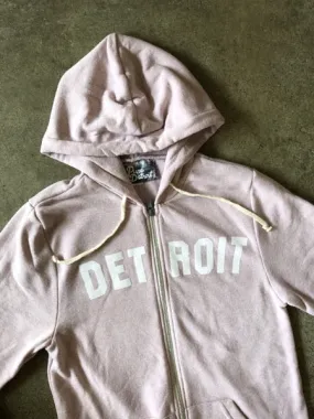 Detroit Classic Tri-Blend Zip Hoodie / White   Rose Quartz / Unisex