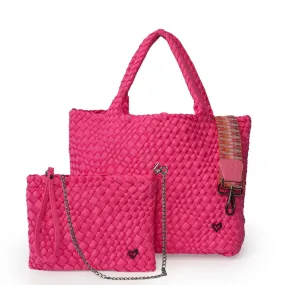 London Large Woven Tote - Magenta