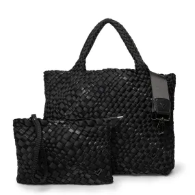 London Large Woven Tote - Nero