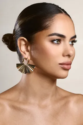 Natasha | Gold Fan Earrings