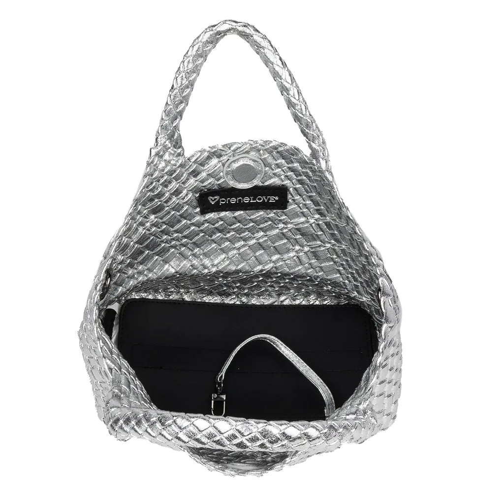 NEW: Brandon Small Woven Tote - Silver