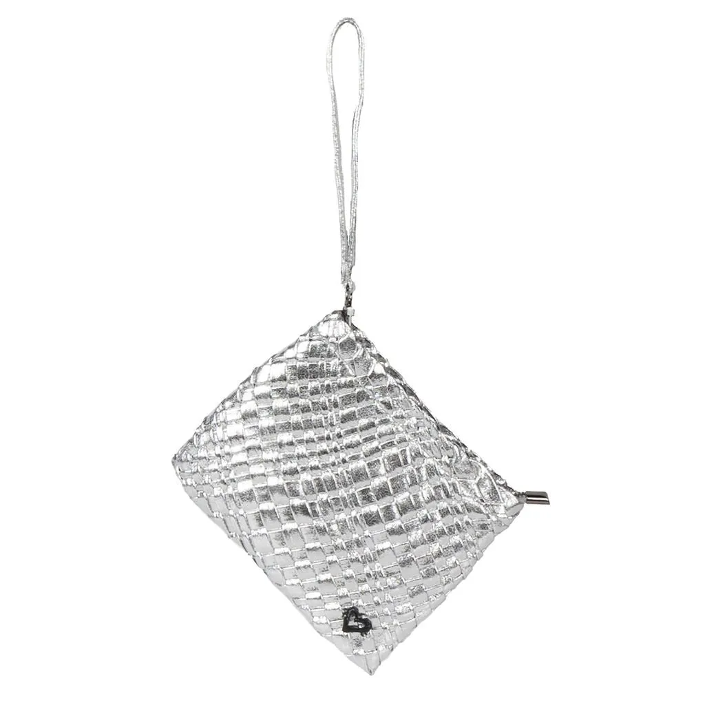 NEW: Brandon Small Woven Tote - Silver