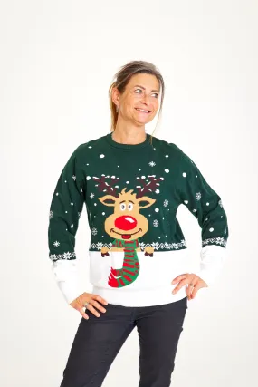 Rudolfs Julesweater Grøn - Dame.